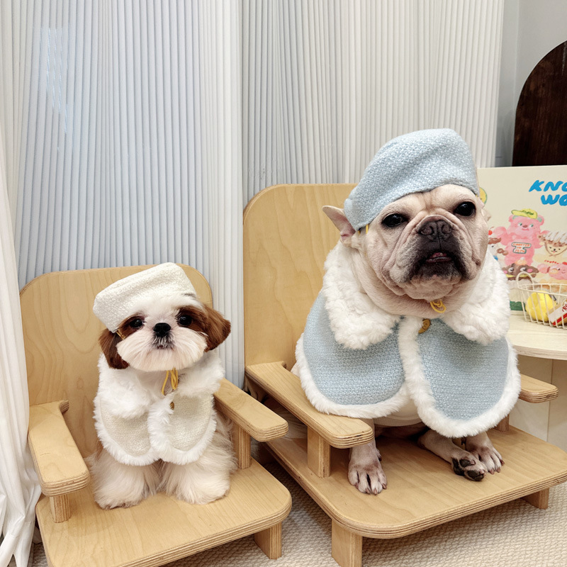 Pet Dog Autumnwinter Chanel-style Sleeping Warm Cape Blanket Clothing detail photo 4