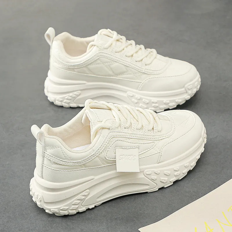 Women's Fashion Casual Platform Sneaker - Beige