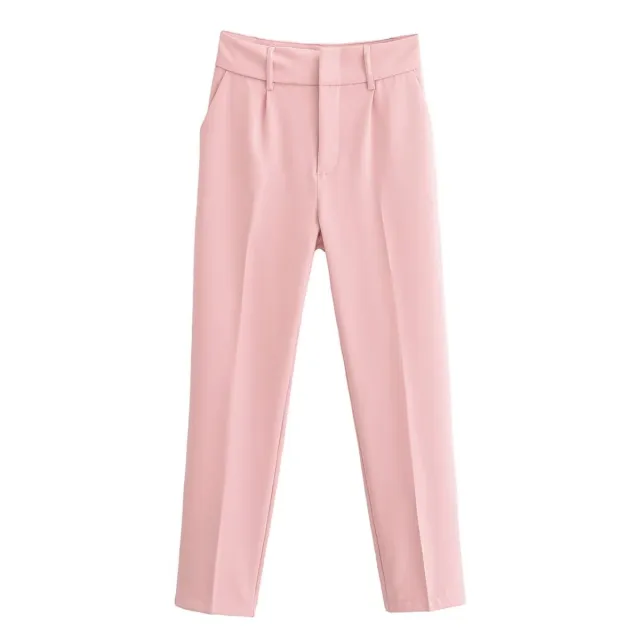 High Waist Slimming Skinny Pants Versatile Casual Suit Pants Light Pink - Shop at LoveMi