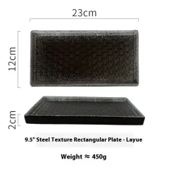 Ceramic Barbecue Plate Household Rectangular Snack Plate - Lunar December - View 1