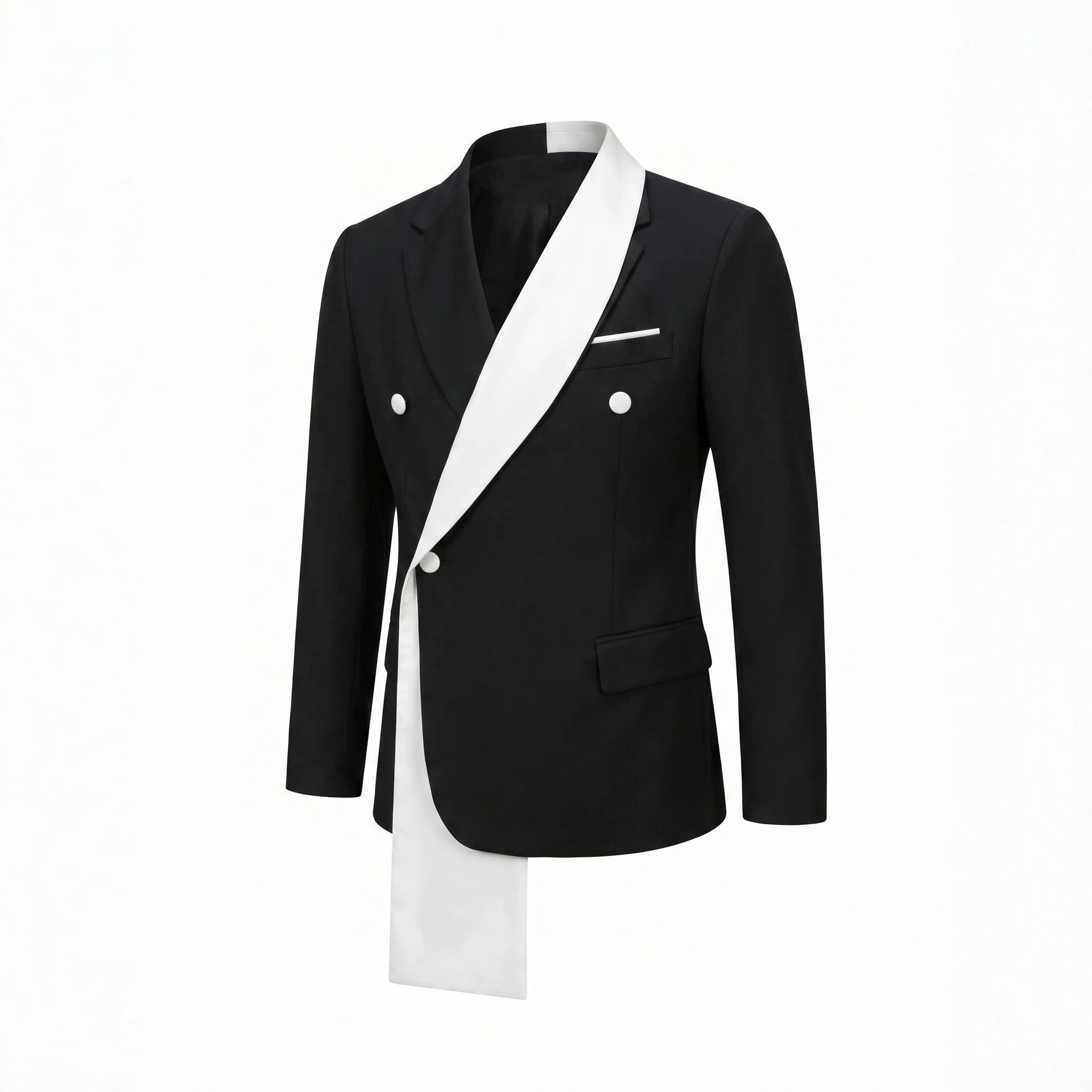 Mens Fashion Design Color-blocked Suit Jacket