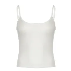 European And American Sexy Solid Color Camisole Women's Slim Fit Backless Sports Outerwear Vest - White - View 1