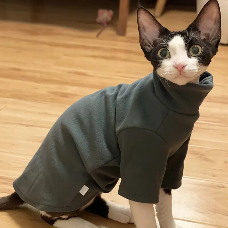 Sphynx Cat Warm Turtleneck Sweater Clothes