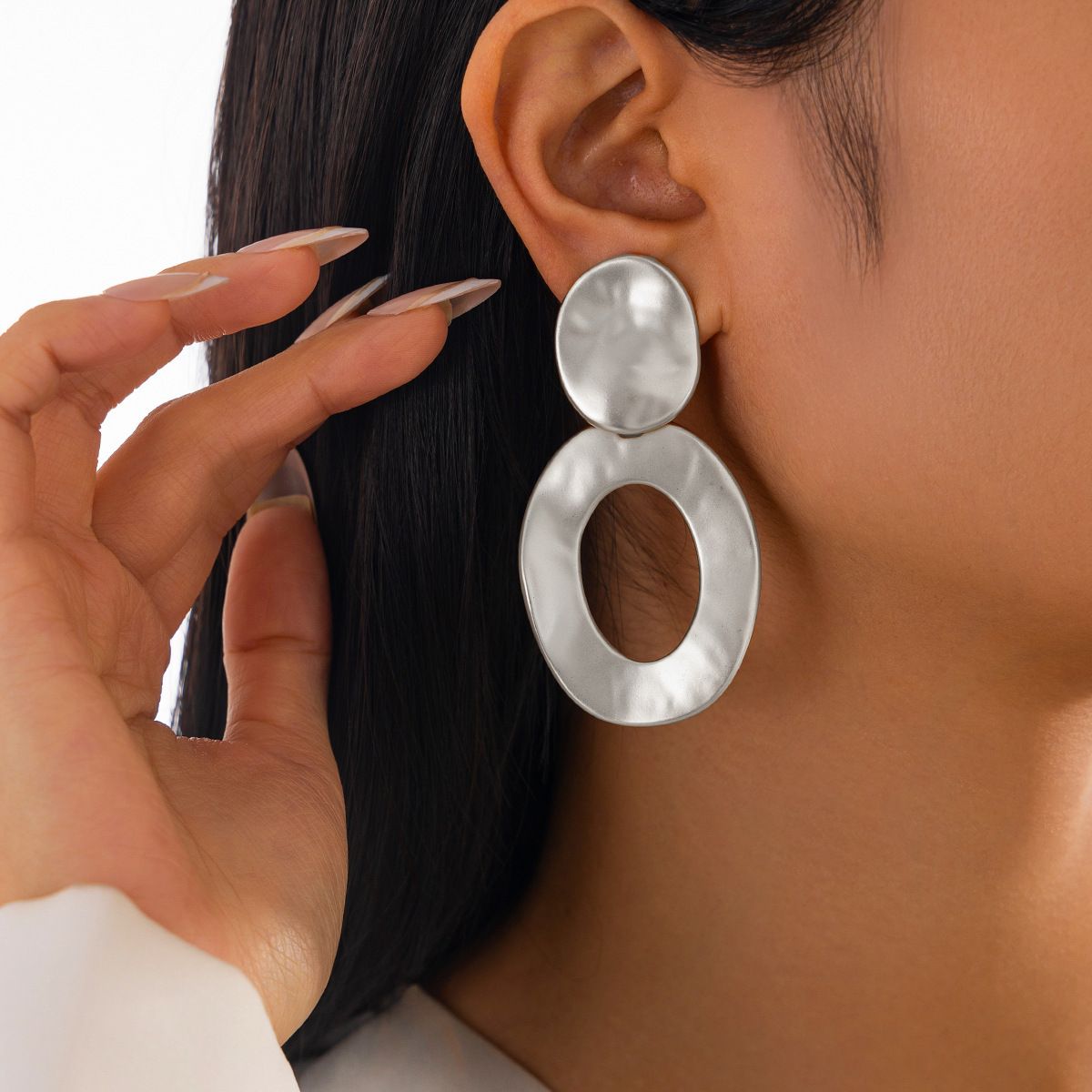 Stylish geometric patchwork earrings for daily wear