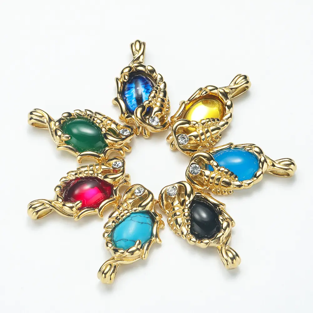 Fashion Transparent Gem Men's Titanium Steel Pendant