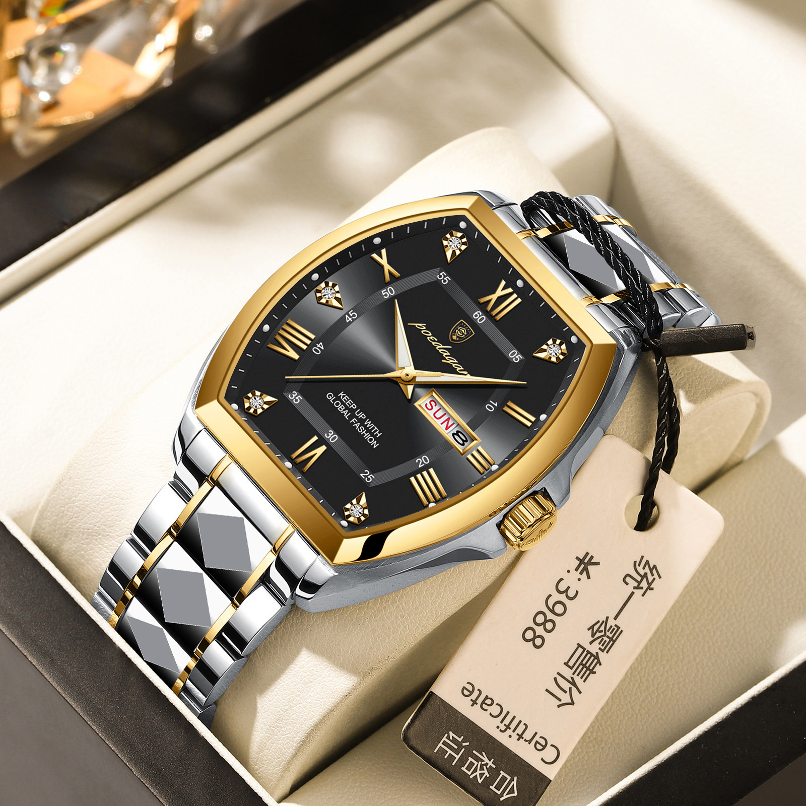Waterproof Luminous Barrel-shaped Quartz Mens Watch 5
