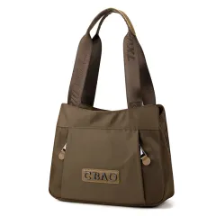 Tote Shoulder Bag Computer Oxford Cloth - Brown - View 1
