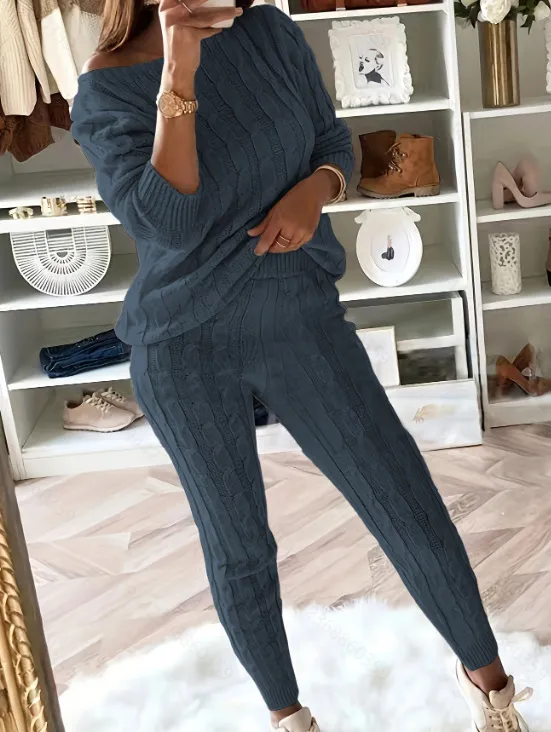 Fashion Solid Color Suit Sweater Women Blue - Shop at LoveMi