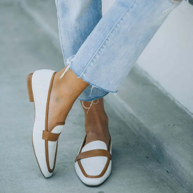 Spring And Autumn Round Head Loafers White - Shop at LoveMi