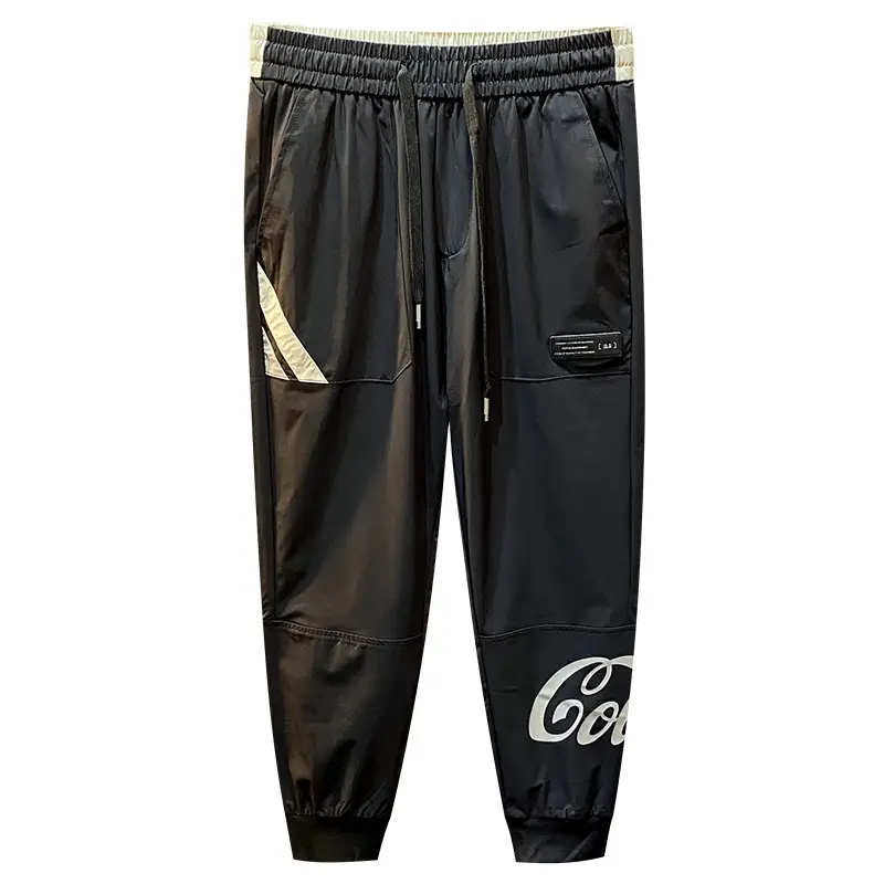 Ultra-thin Ice Silk Ankle Banded Pants Cropped Men