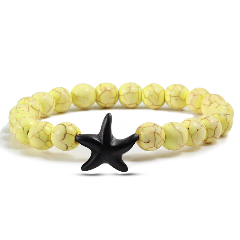 Ornament Bracelet Creative Starfish Bracelet Turquoise Bracelet Volcanic Rock White Porcelain Beaded Hand Strap