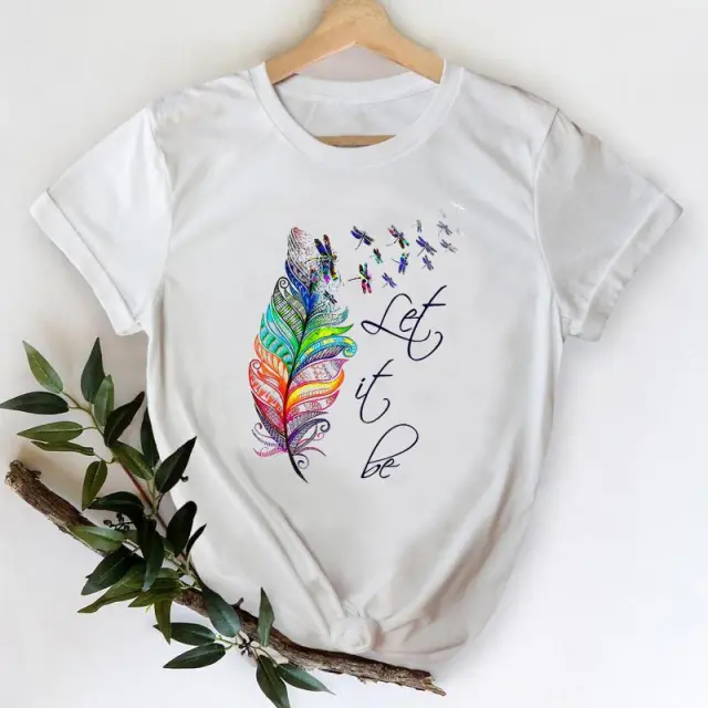 European And American Summer Women's Watercolor Butterfly Sweet Couple Loose Short Female Harajuku Style Round Neck Coz26684 - Shop at LoveMi