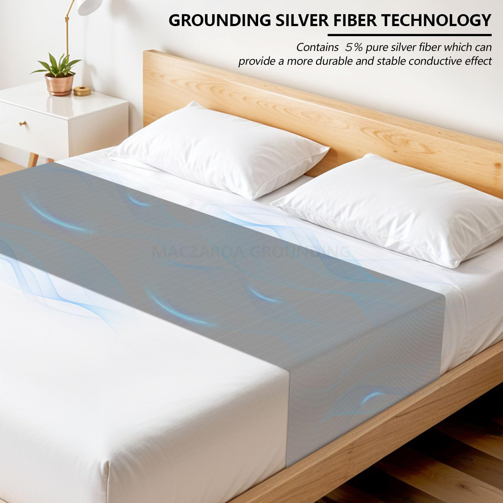 Grounding Bed Sheet With Silver Fiber Anti-static Bed Flag