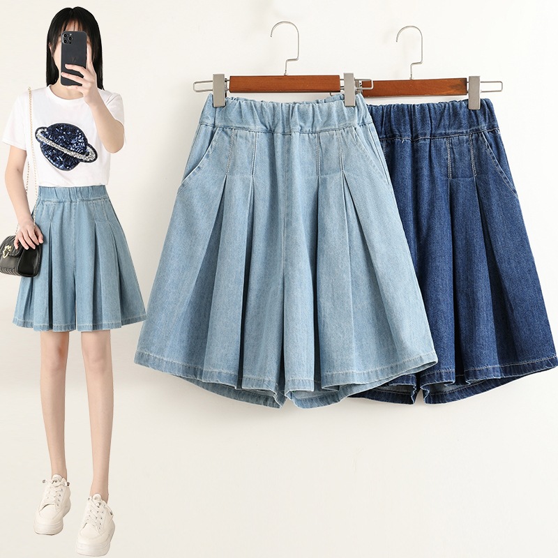 Denim Capri Pants Versatile And Relaxed-fit Summer Mid-length Shorts