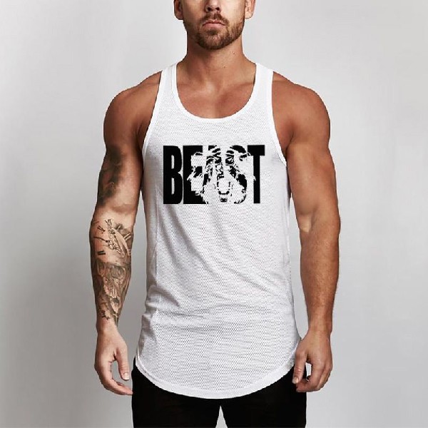 Title 14, Fitness Heren Shirt Slim Fit Vests Mesh Singlet...