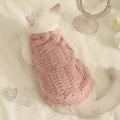Pet Cat Clothes Fleece-lined Warm Anti-lint - Pink Velvet - View 1