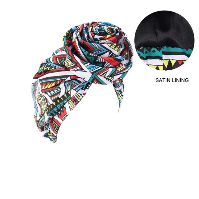 Women's Fashionable Satin Lining Tam o' shanter Geometric Reddish Yellow White - Shop at LoveMi