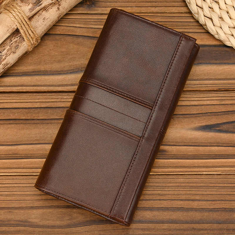 Genuine Leather Bi-fold Long Wallet Unisex