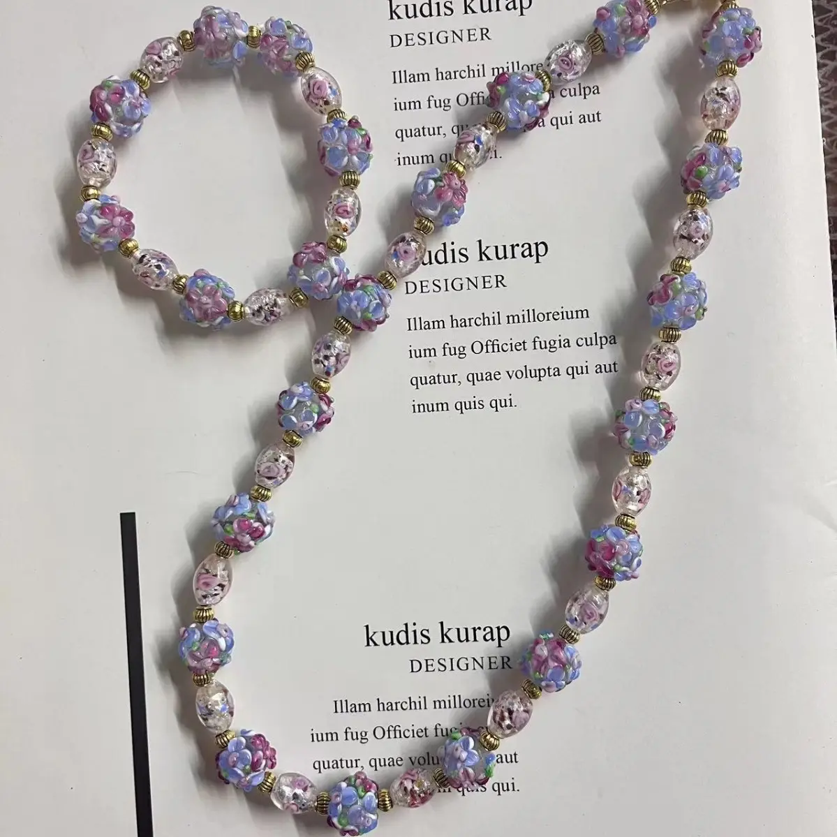 Vintage Purple Necklace Bracelet And Ear Hook