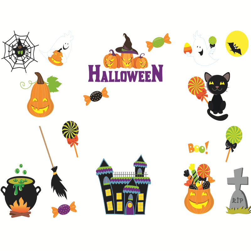 Halloween Decoration Kindergarten Stickers Glass Door