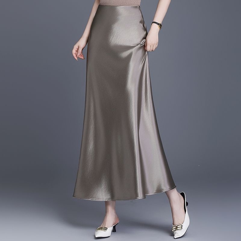 Slimming Mid-length Straight A-line Long Skirt