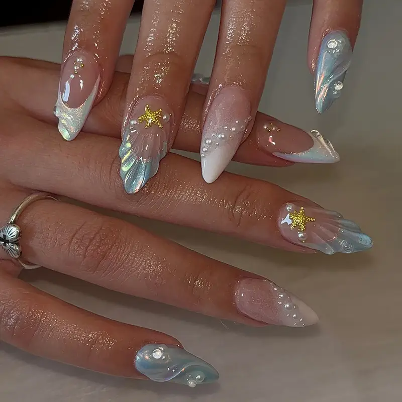 Ocean Nail Patch Shell Wearing Armor Star