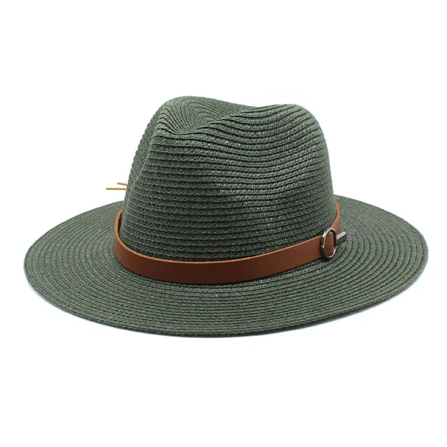 Sun Protection Travel Vacation Beach Woven Denim Top Hat Dark Green - Shop at LoveMi