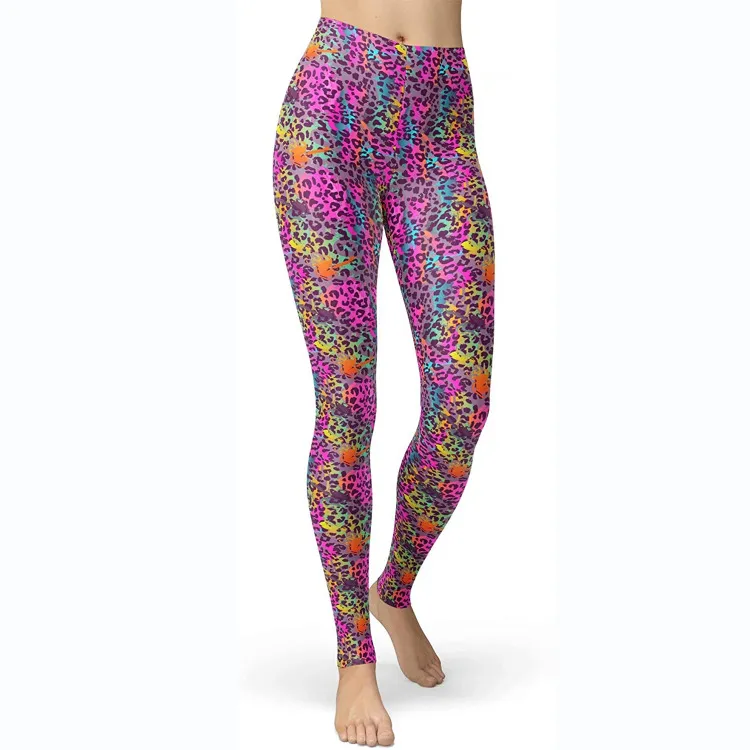 Multi-color Printing Slim Fit Hip Raise Slimming Plus Size Running Yoga Fitness Leggings - 889 4Style