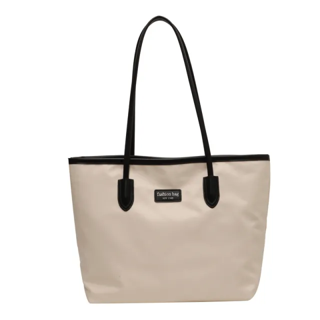 Large Capacity Women's Bag Versatile Commuter Shoulder Bag Waterproof Beige - Shop at LoveMi