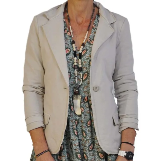 Lapel One Button Fashion Small Suit Ladies Apricot - Shop at LoveMi