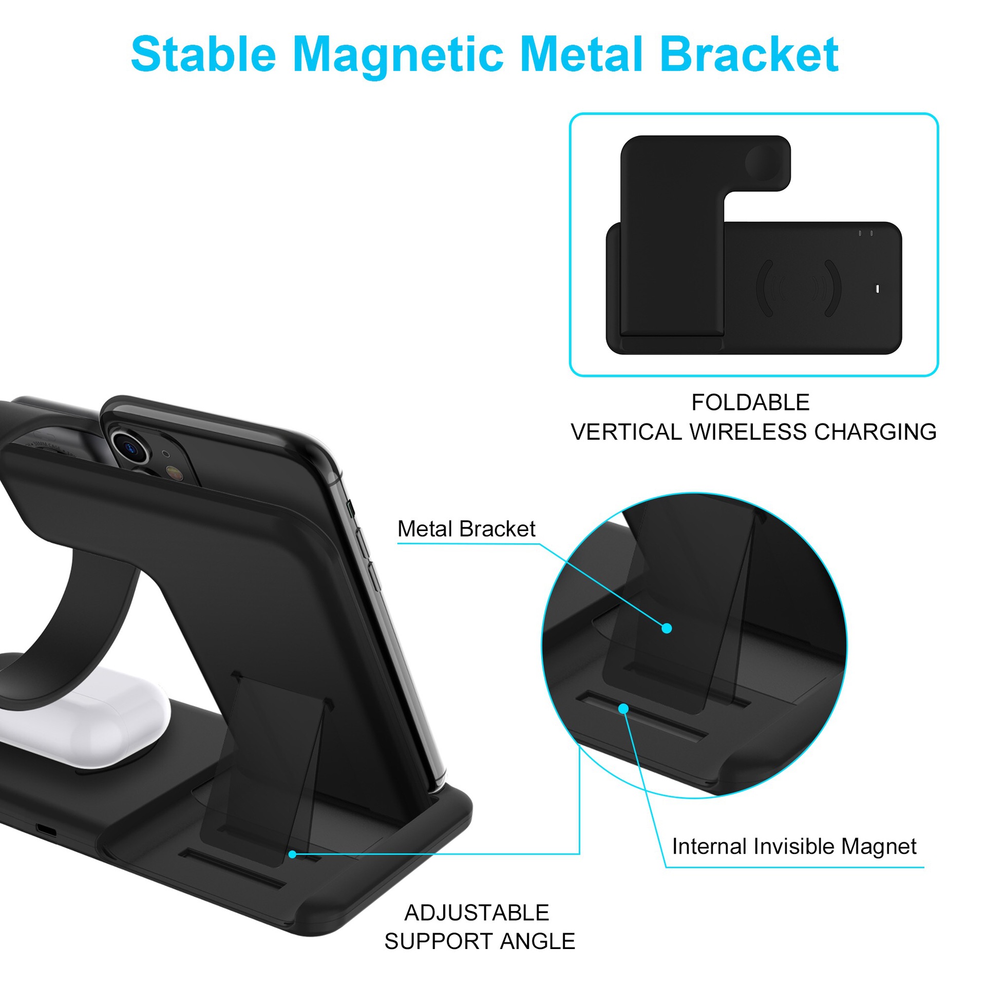 Title 2, Universal Four-in-One Wireless Charging Stand C...