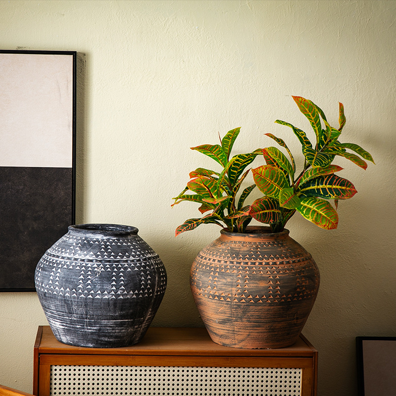 Retro Magnesium Cement Flower Pot Large Size Wabi-sabi Style product image