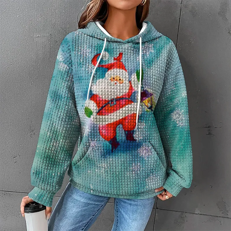 Waffle Sweater Hooded Sweaters Women's Clothing - Zzy24110611-4Xl