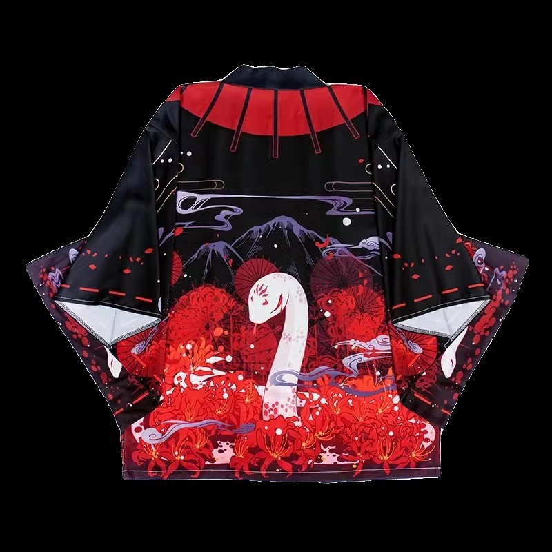 Artistic Style Loose Fitting Sun Protective Travel Top Couples Kimono Cardigan Lightweight Outerwear