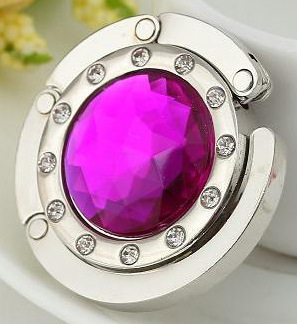 Portable And Practical Folding Crystal Bag Hanger Dark Purple - Shop at LoveMi