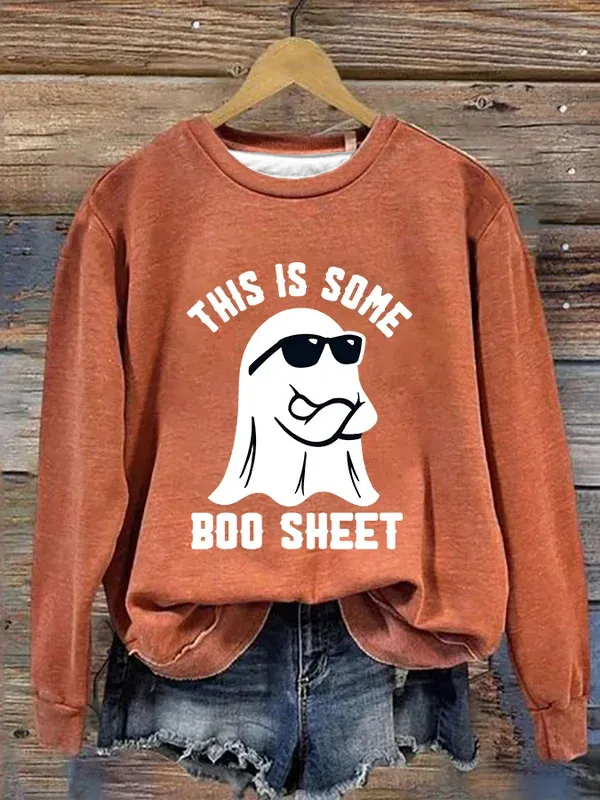 Digital Printing Women's Wansheng Pumpkin Round Neck Sweater Ylj13583 - Shop at LoveMi