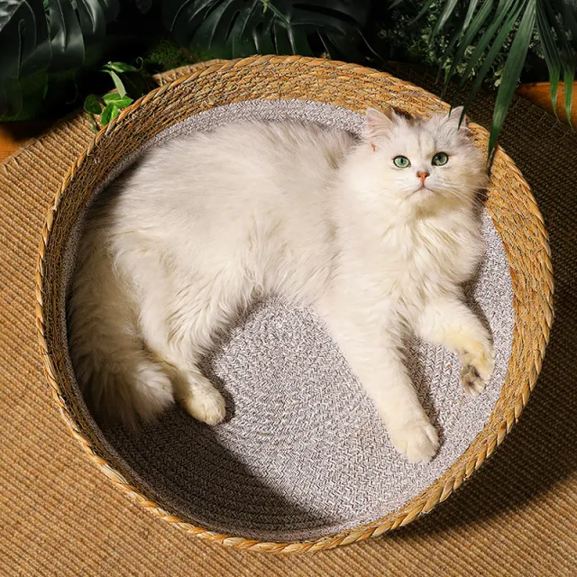 Straw Cat Nest Summer Cool Mat Handmade Straw - Shop at LoveMi