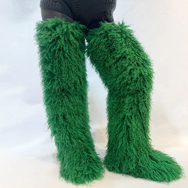 72cm Thigh high Boots For Fall And Winter Green - Shop at LoveMi