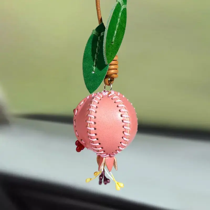 First-layer Vegetable-tanned Leather Bag Charm Cute Keychain