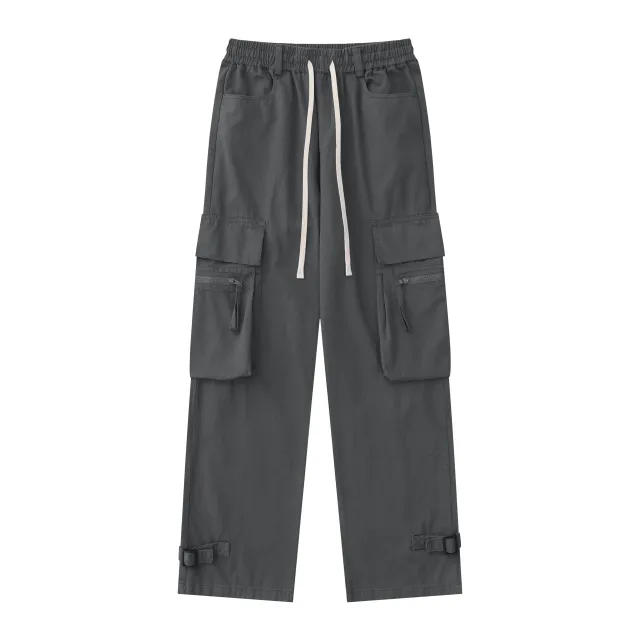 Men's Big Red Pocket Cotton Overalls Gray - Shop at LoveMi