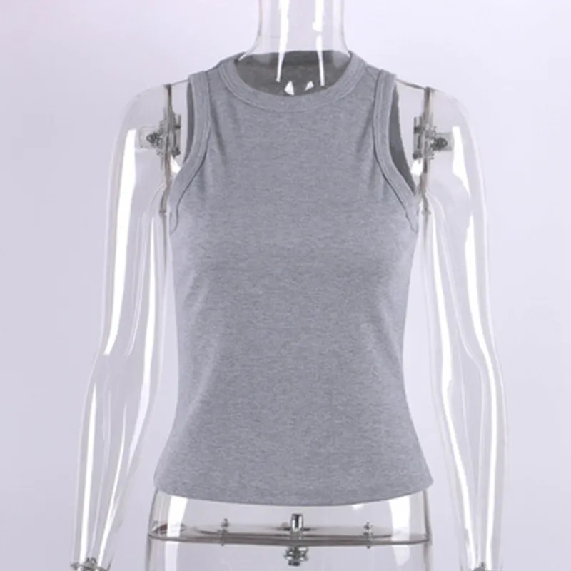 Summer Slim Fit Short Sexy Slim Fit Vest Tight - Gray