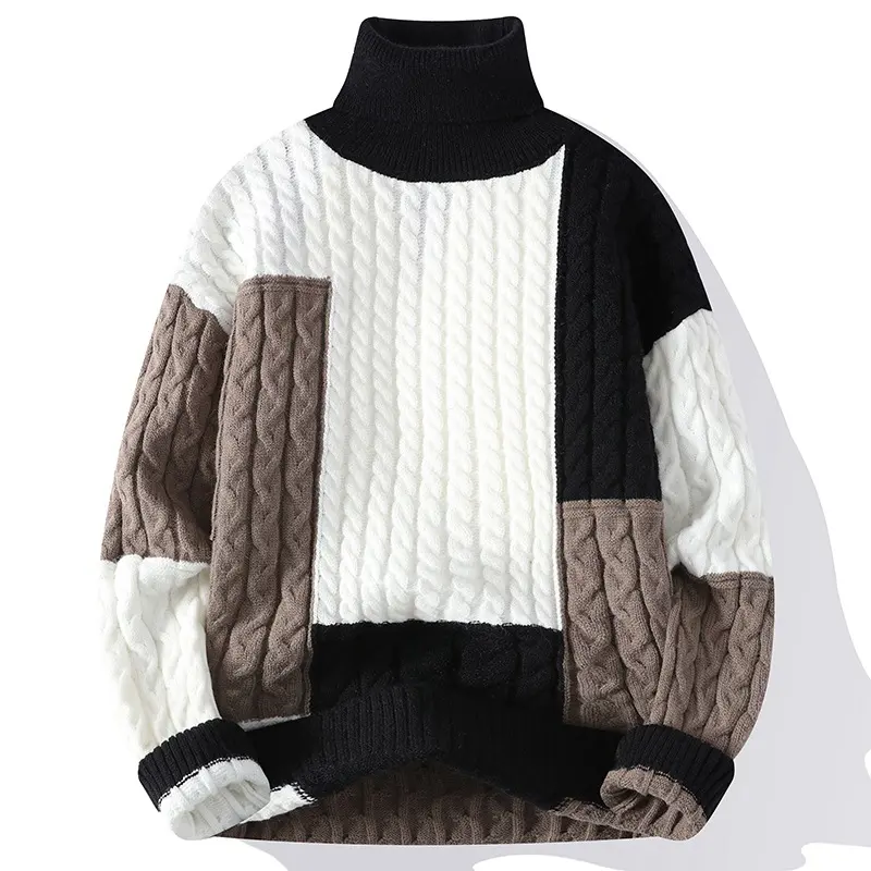 Couple Wear Turtleneck Pullover Thick Sweater Soft Warm Pure