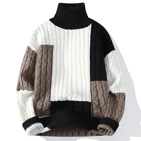 Couple Wear Turtleneck Pullover Thick Sweater Soft Warm Pure