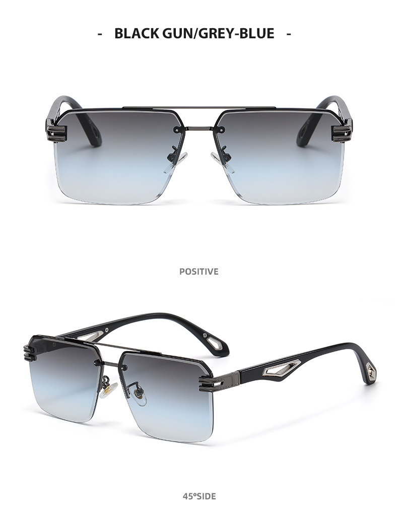 Title 11, Frameless Cut-Edge Double-Bridge Sunglasses