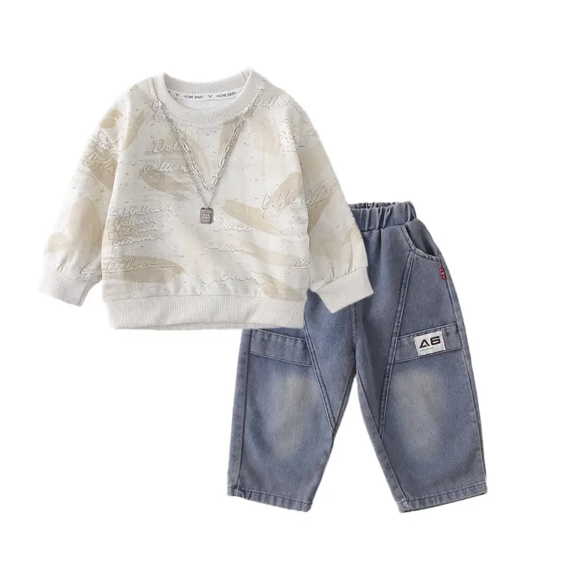 Boys Spring Long-sleeve Hoodie And Pants Set