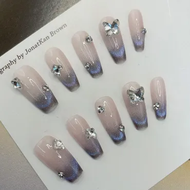 Women's Handmade Cat's Eye Wear Nail Tip A122 Medium 25Cm - Shop at LoveMi