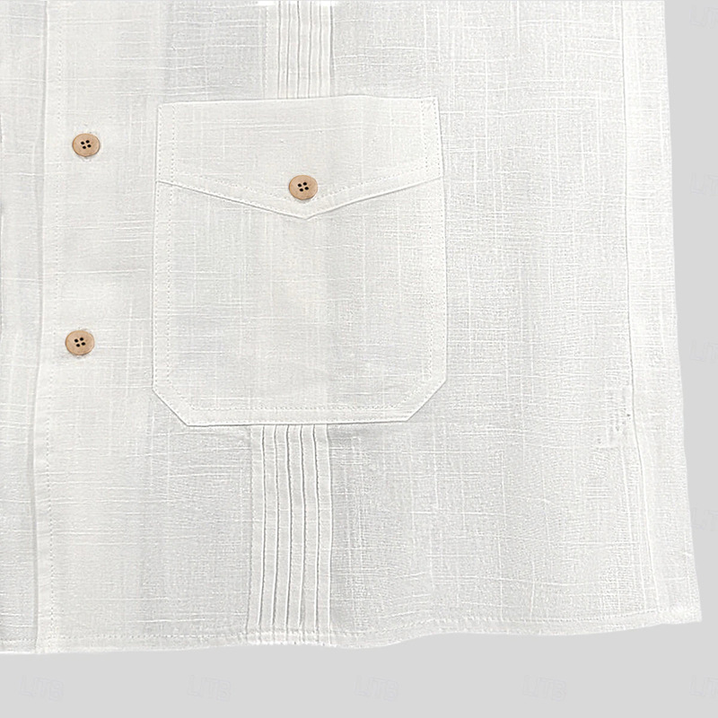 Mens Casual Short-sleeve Shirt Top