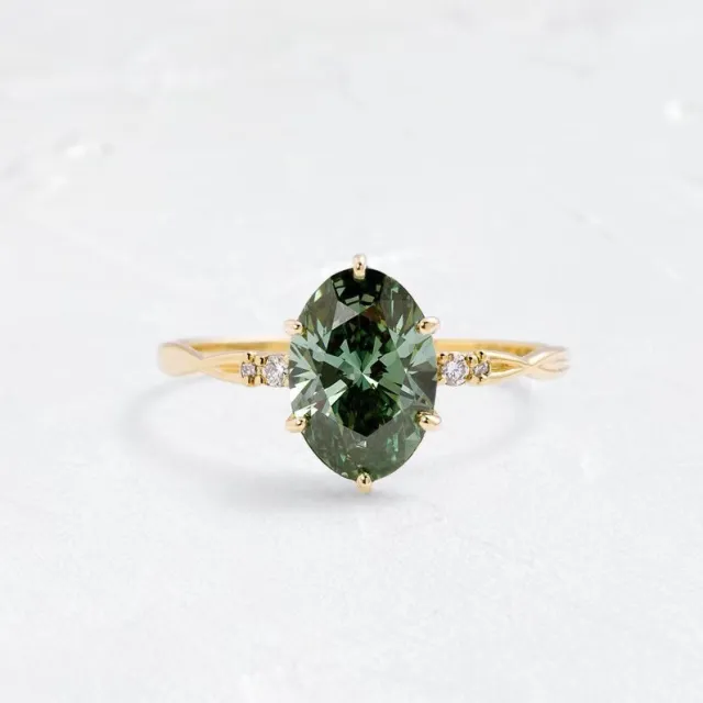 Gold plated Ring With Emerald Inlay Gold Lvzuan Couple Rings - Shop at LoveMi