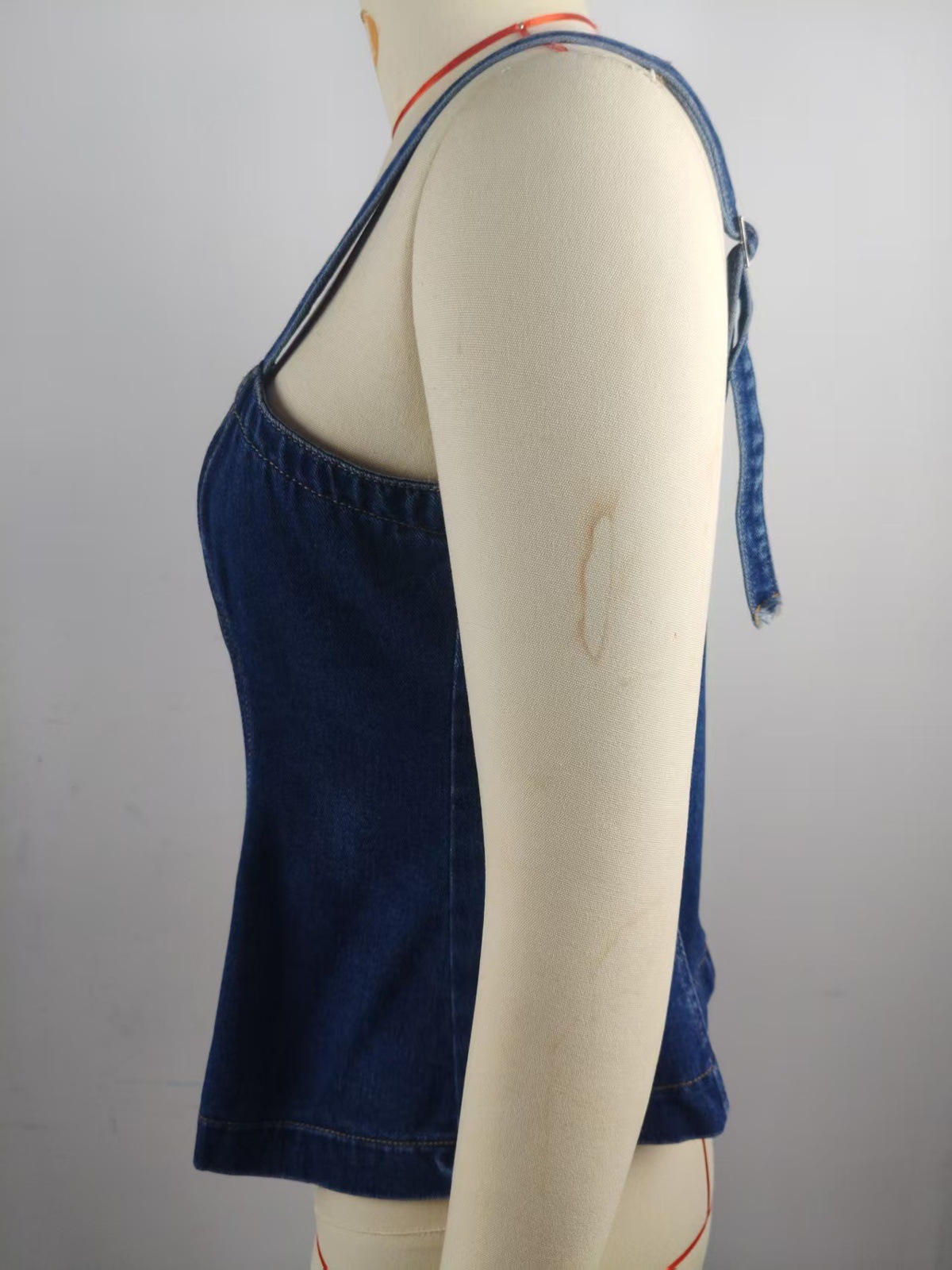 European And American Style Fashionable Simple Strap Denim Vest Top