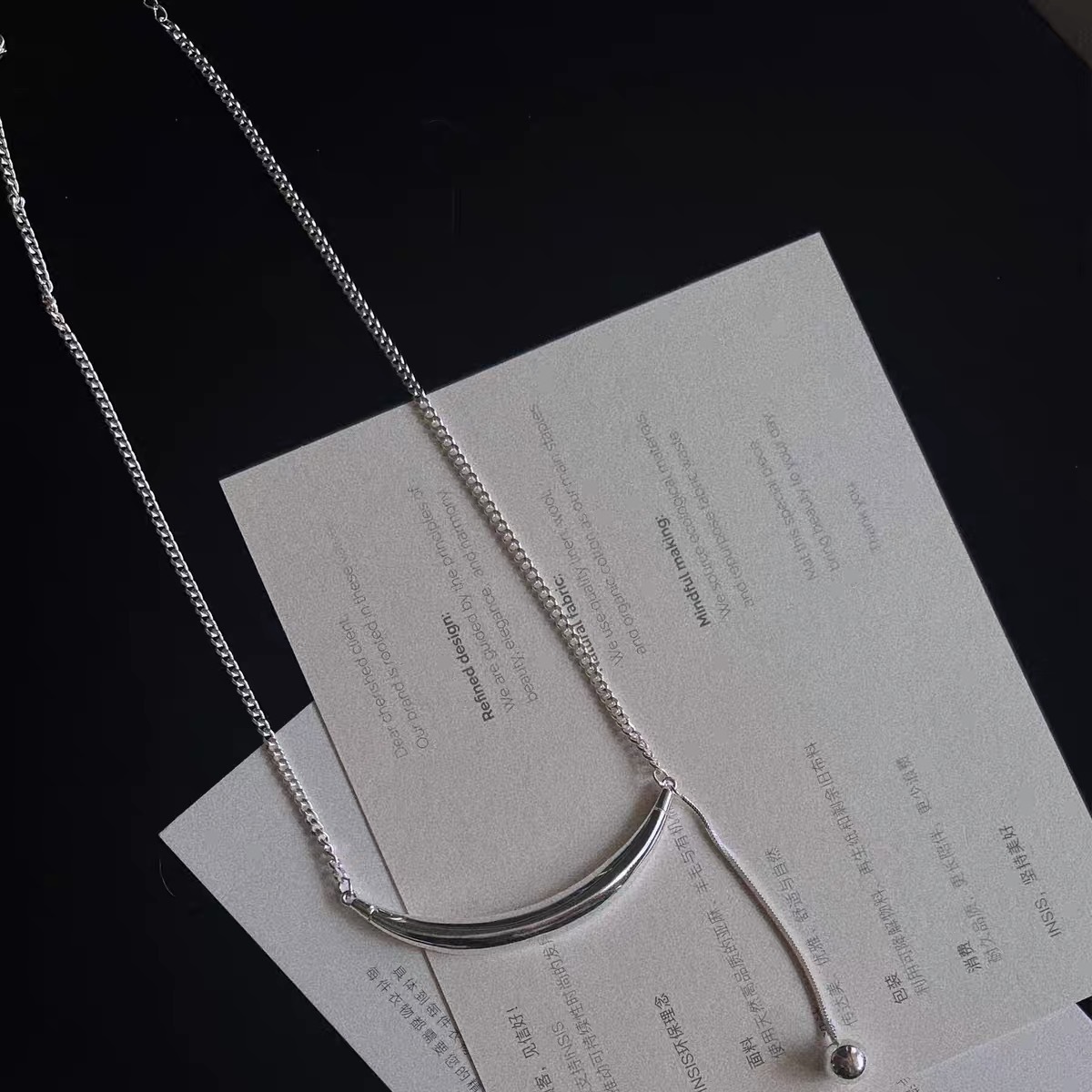 Trendy Geometric Curved Titanium Steel Necklace